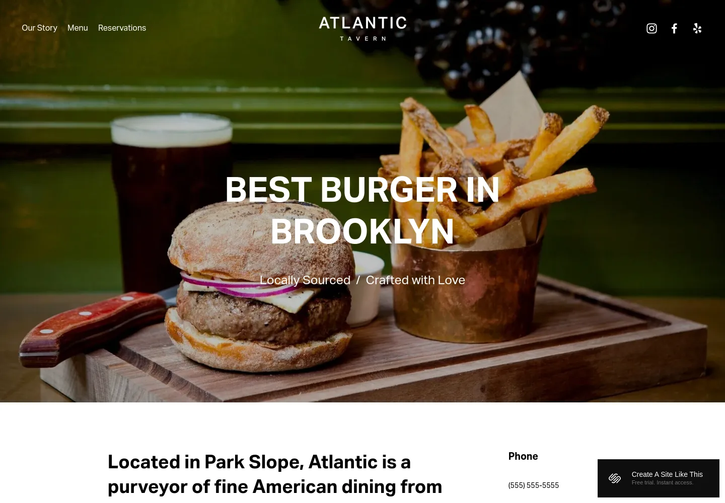 Atlantic Squarespace template demo screenshot