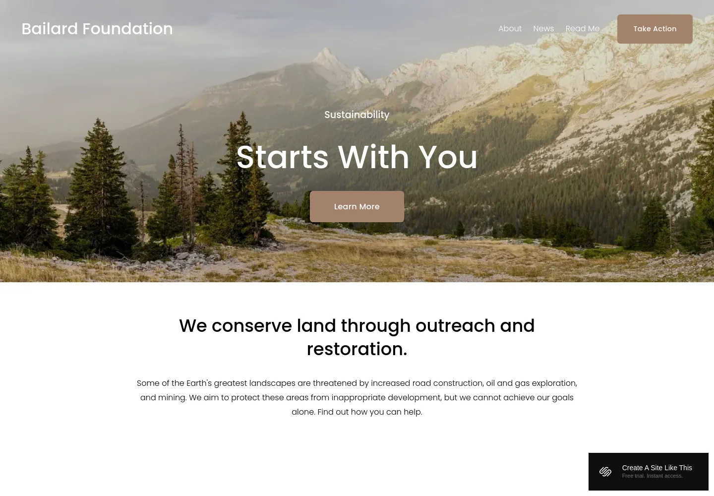 Bailard Squarespace template demo screenshot