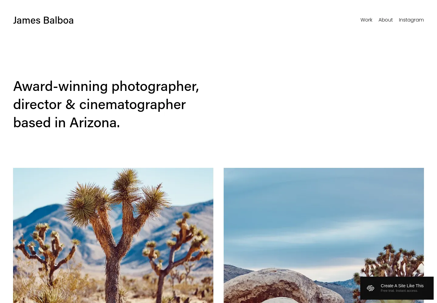 Balboa Squarespace template demo screenshot