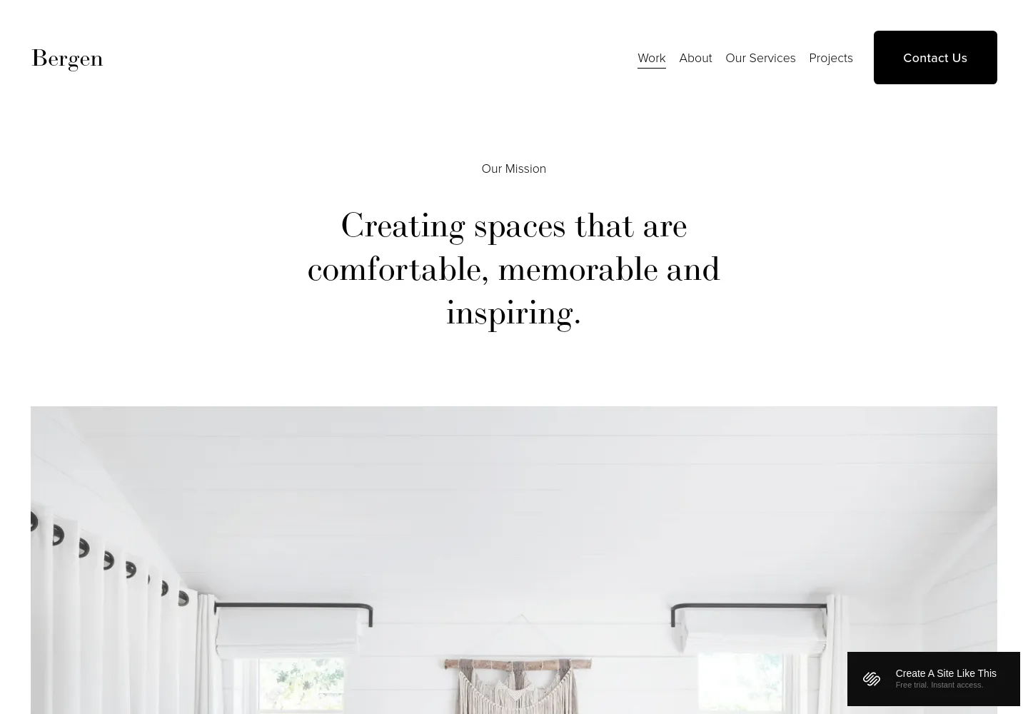 Bergen Squarespace template demo screenshot