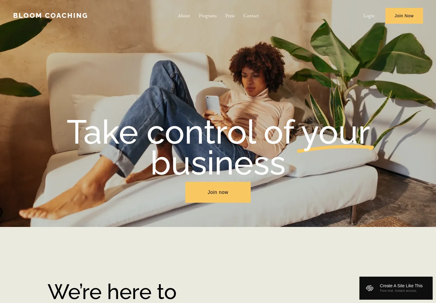 Bloom Squarespace template demo screenshot