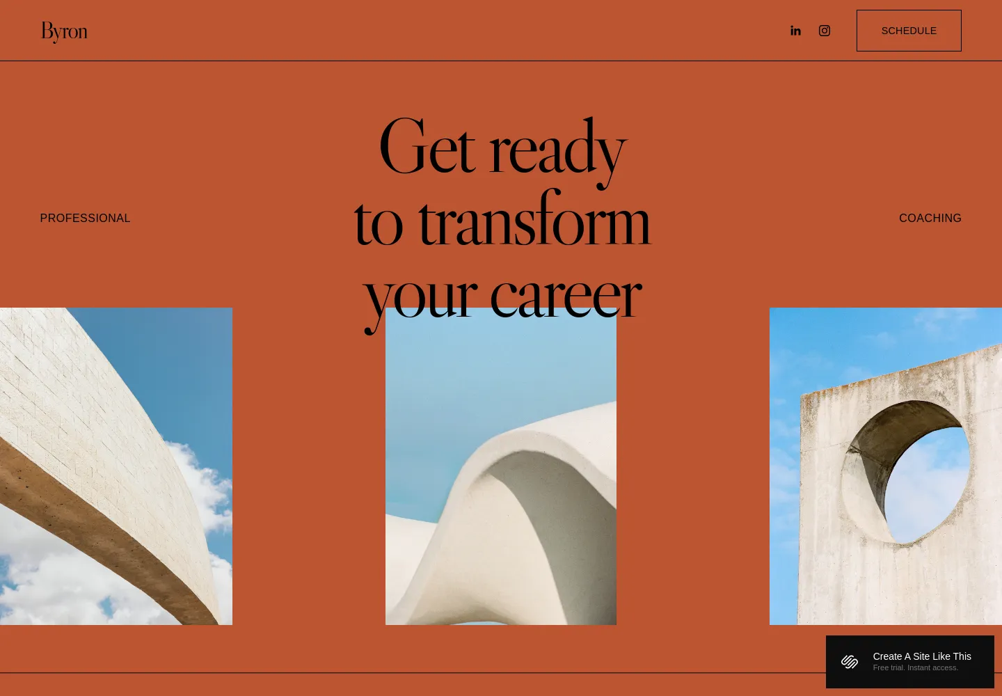 Byron Squarespace template demo screenshot