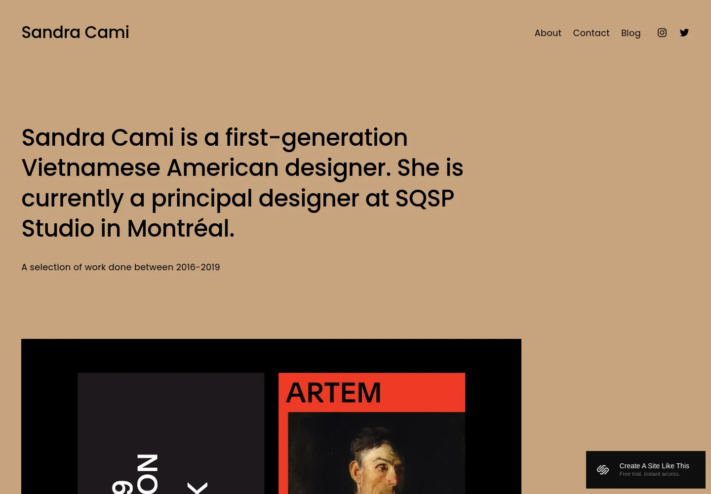 Cami Squarespace template demo screenshot