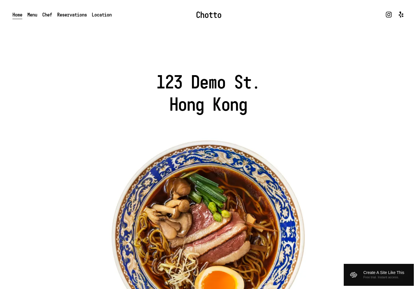 Chotto Squarespace template demo screenshot