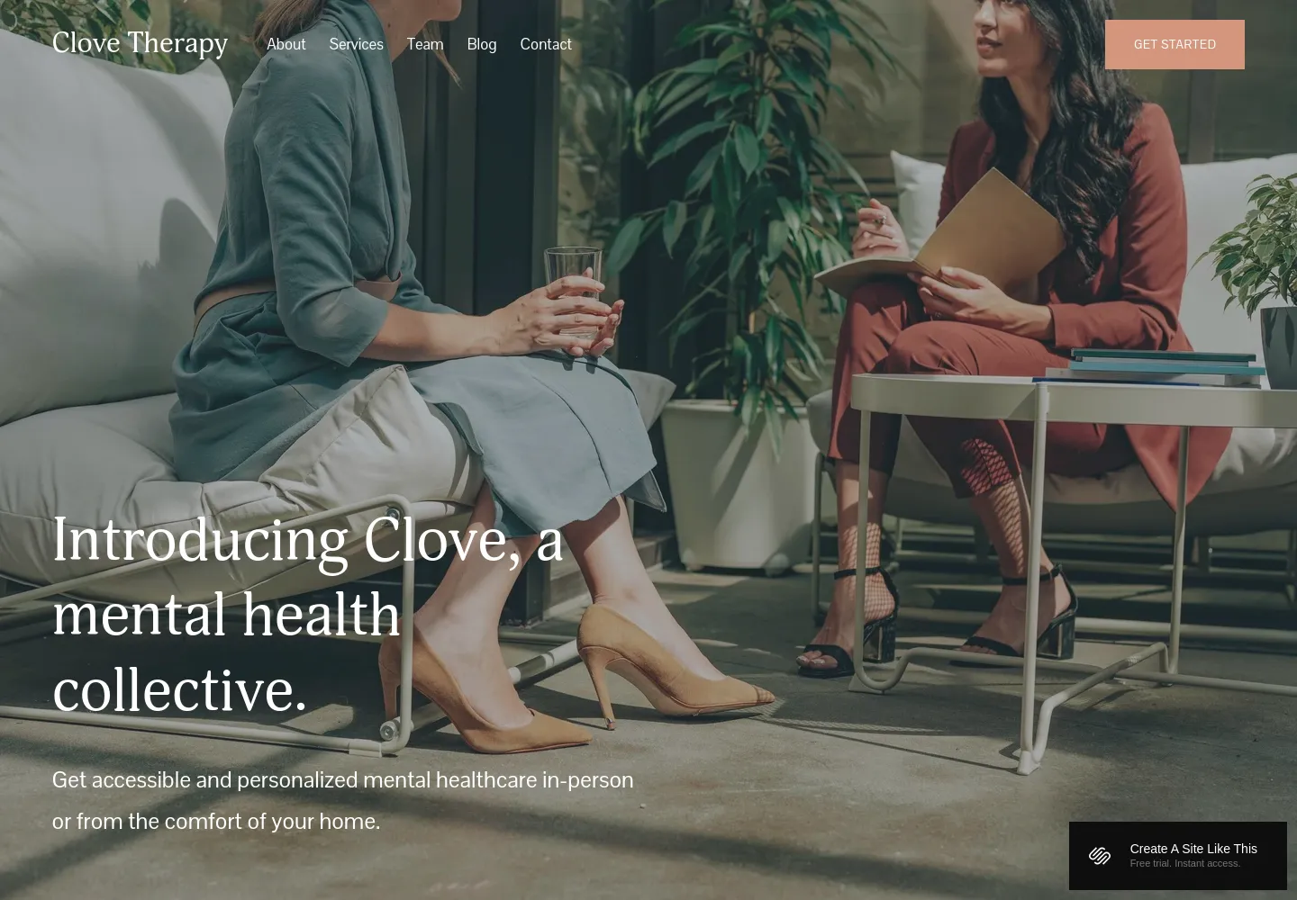 Clove Squarespace template demo screenshot
