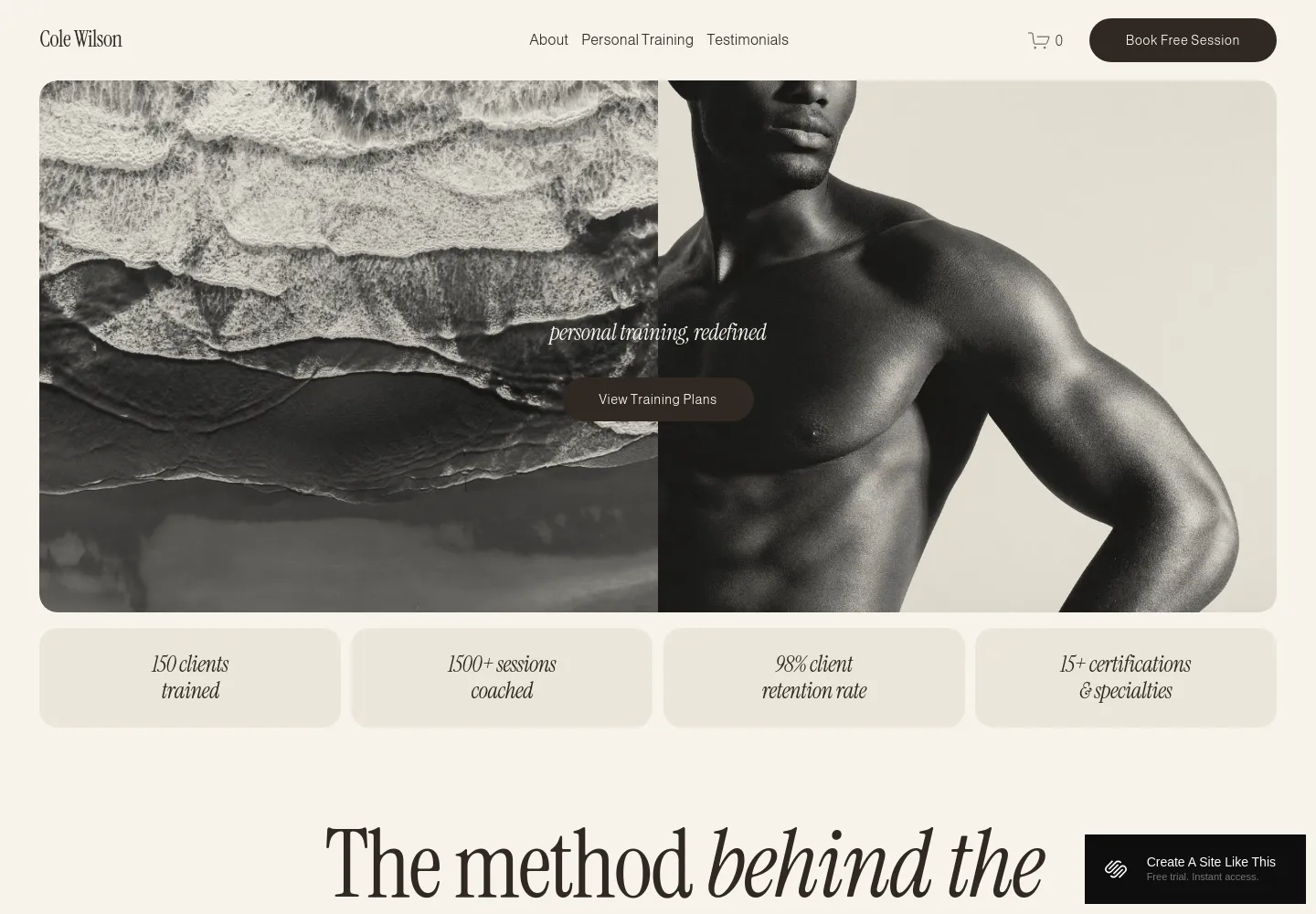 Cole Squarespace template demo screenshot