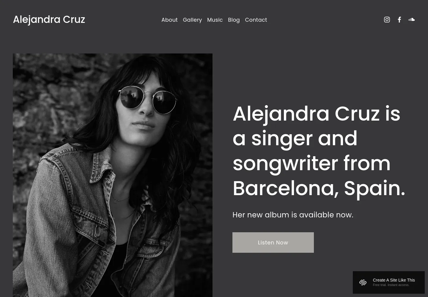 Cruz Squarespace template demo screenshot