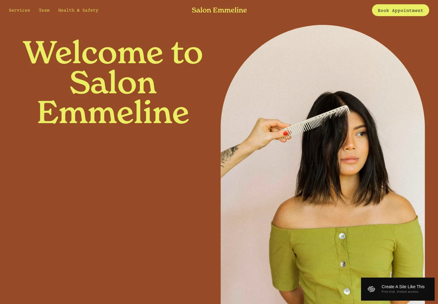 Emmeline Squarespace template demo screenshot