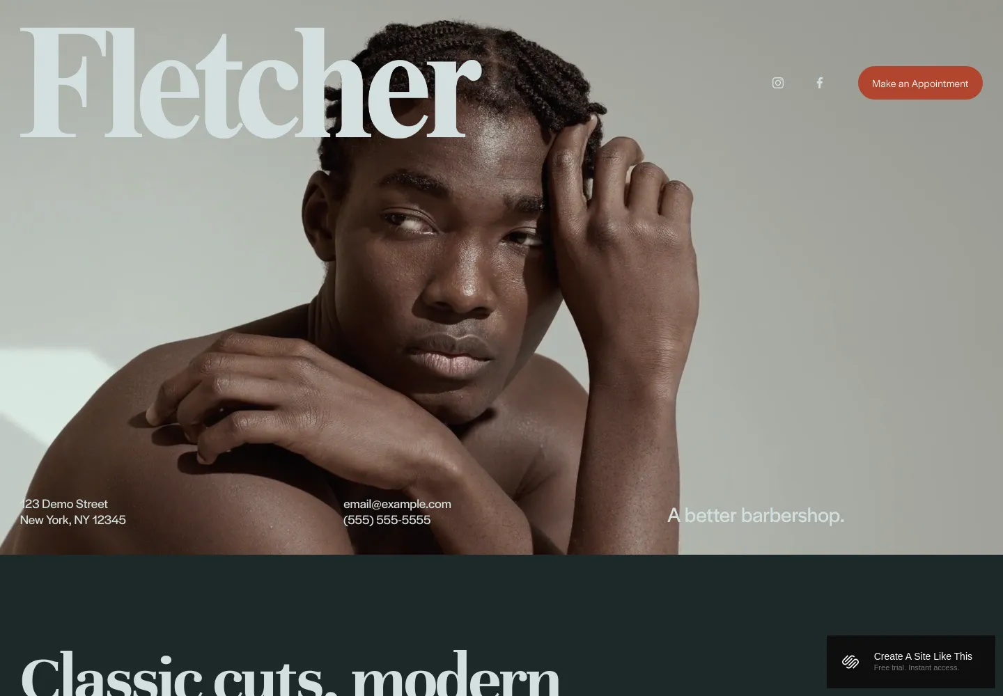 Fletcher Squarespace template demo screenshot