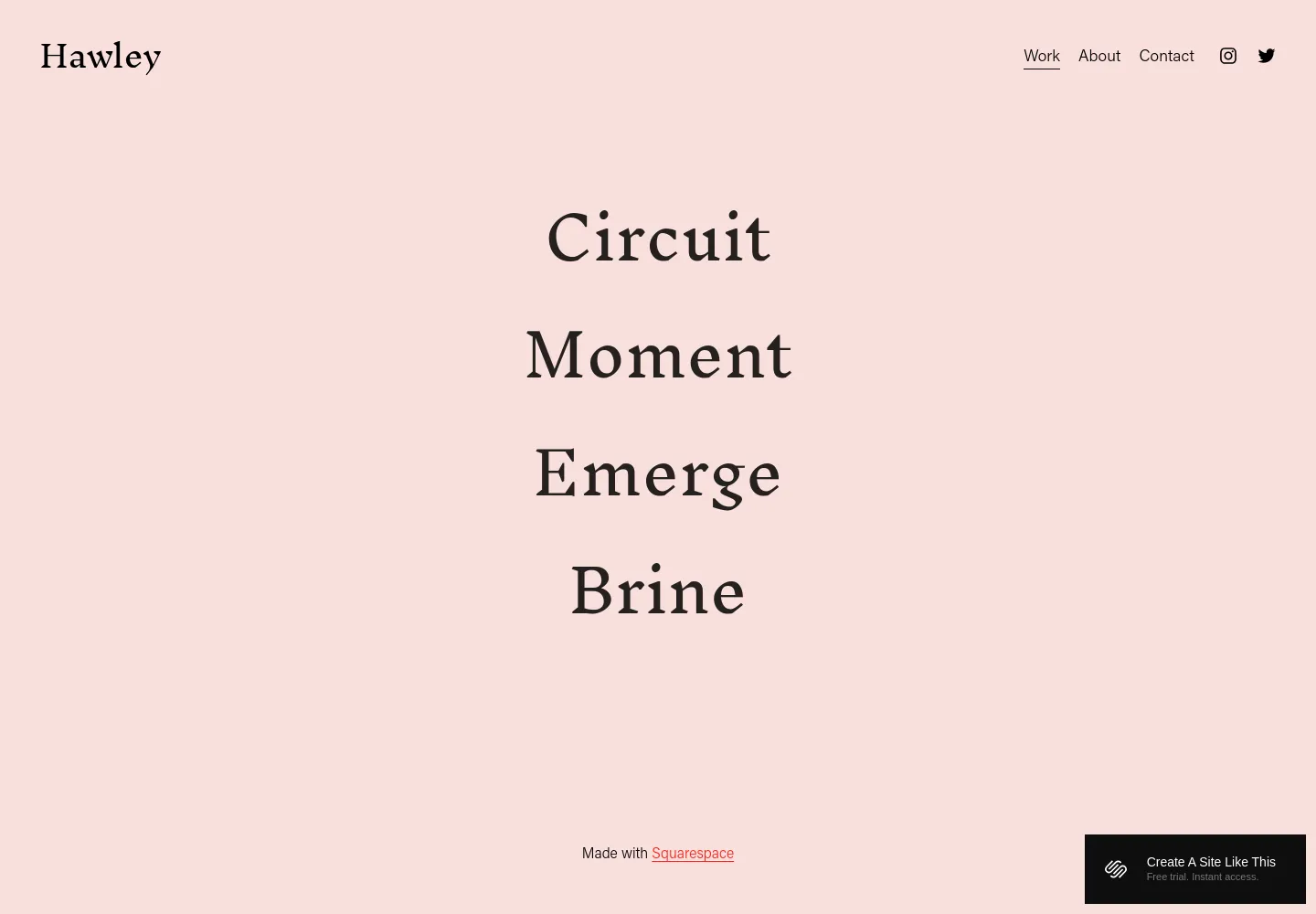 Hawley Squarespace template demo screenshot