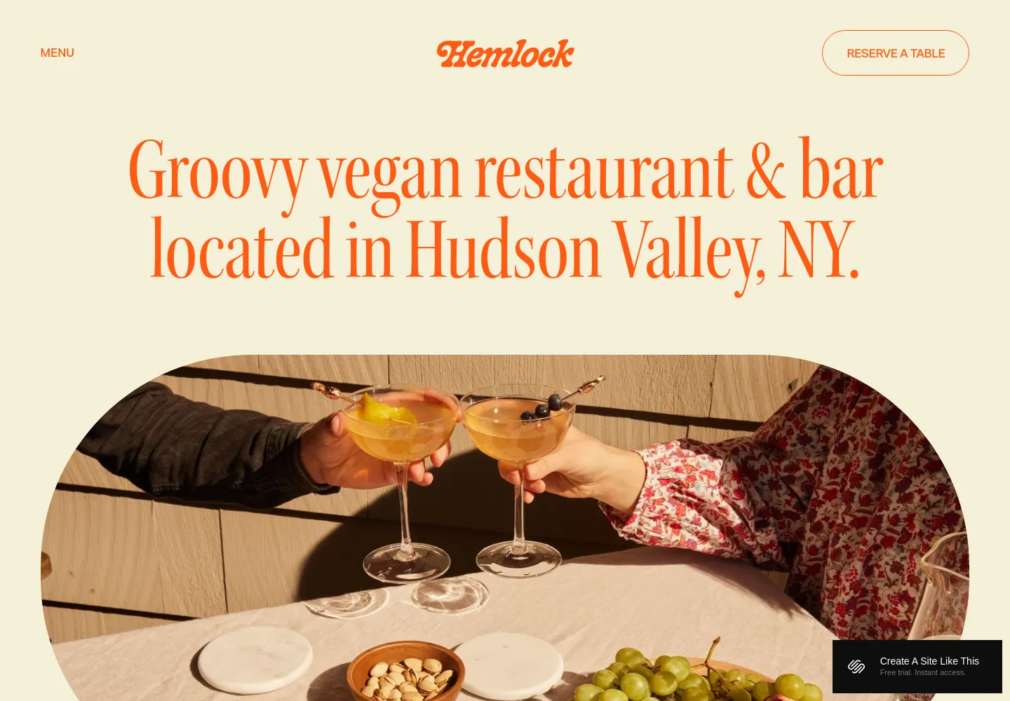 Hemlock Squarespace template demo screenshot