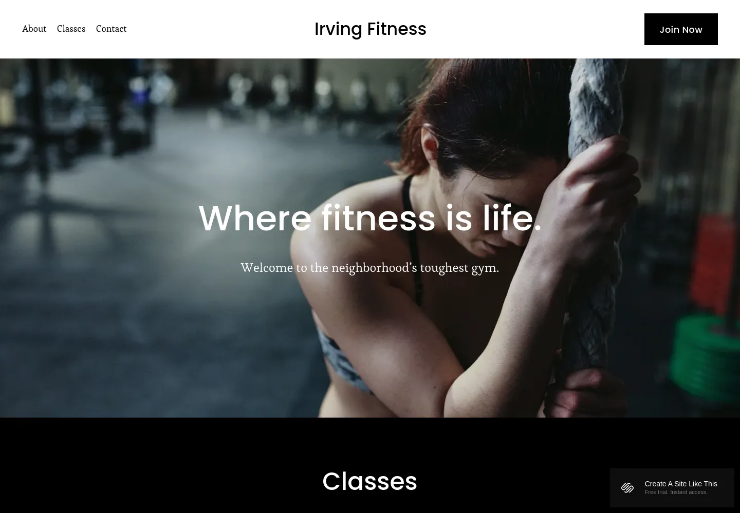 Irving Squarespace template demo screenshot