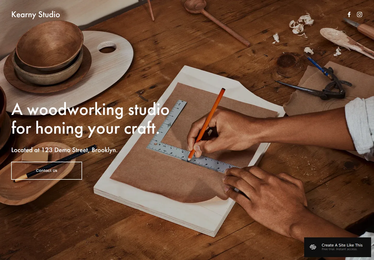 Kearny Squarespace template demo screenshot