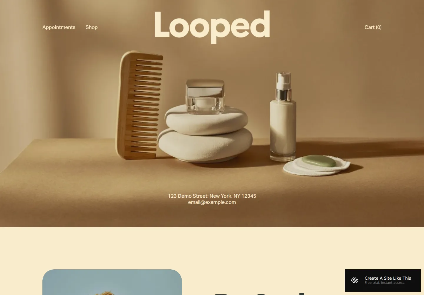 Looped Squarespace template demo screenshot