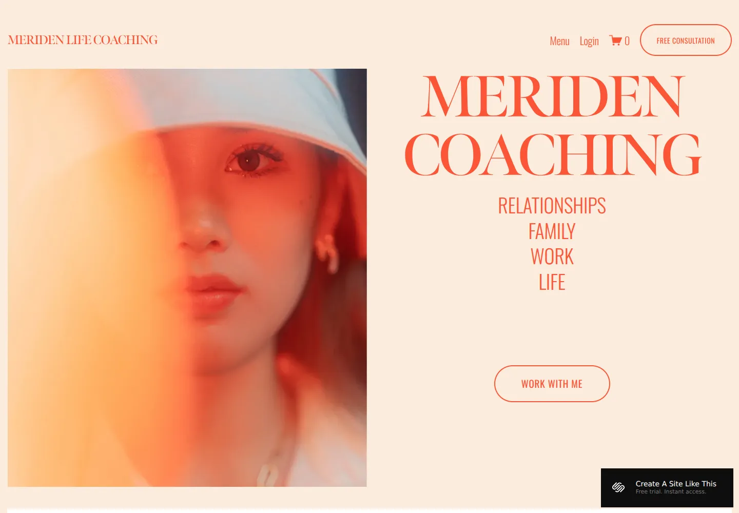 Meriden Squarespace template demo screenshot
