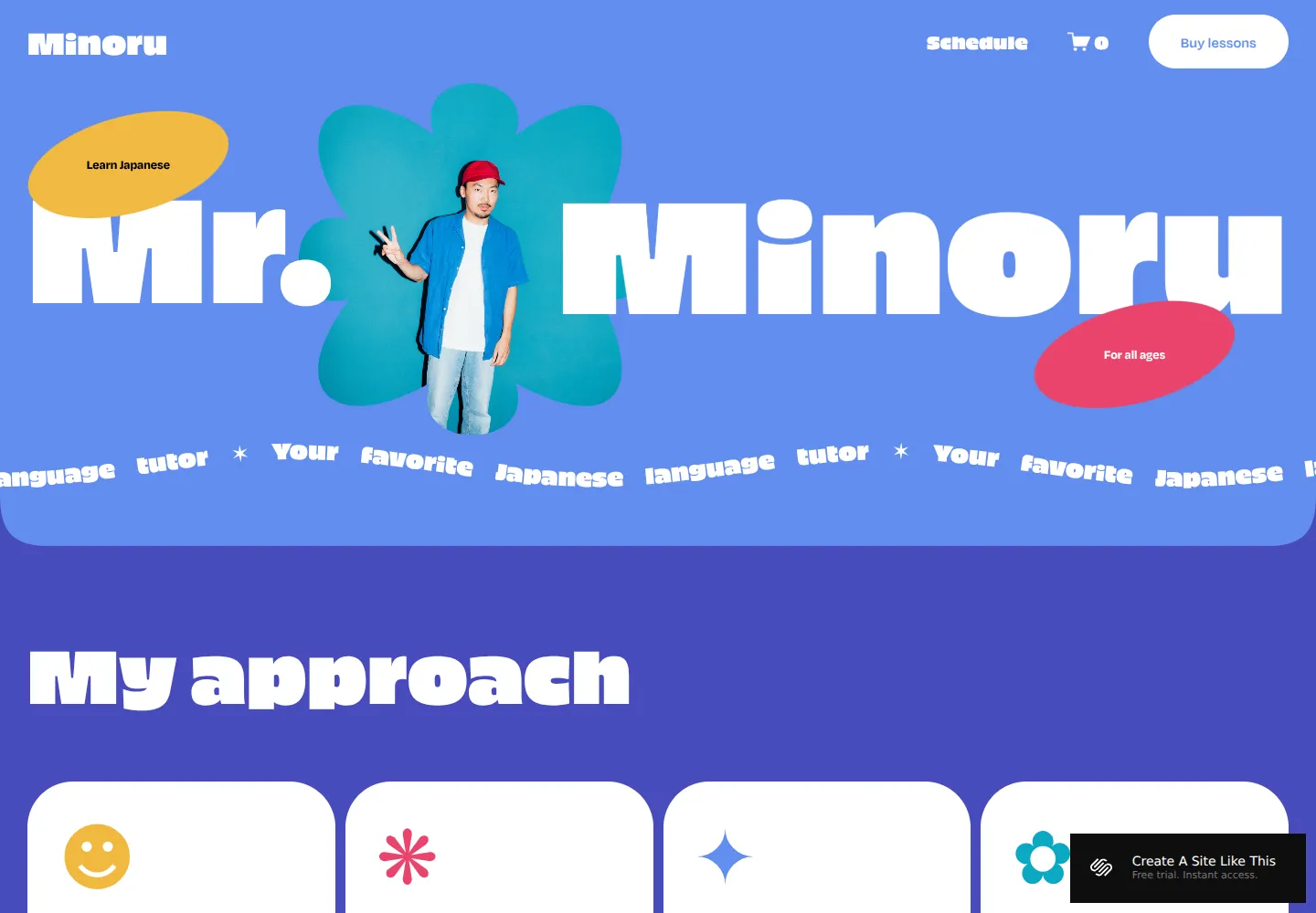 Minoru Squarespace template demo screenshot