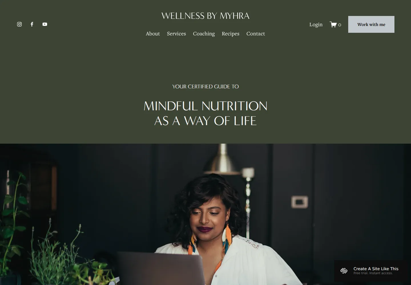 Myhra Squarespace template demo screenshot