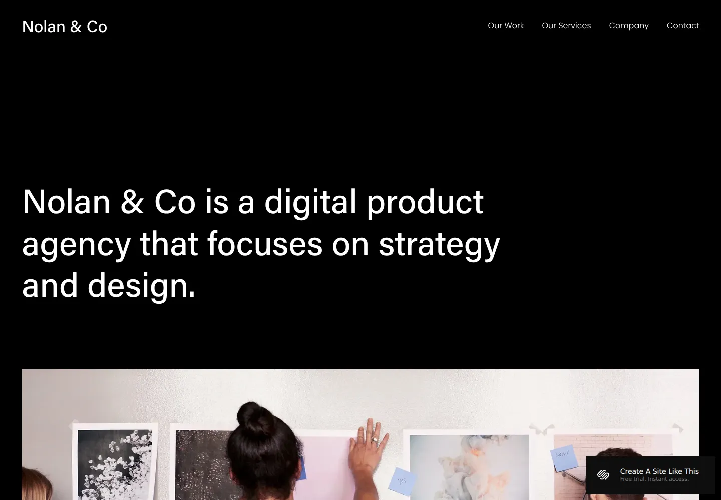 Nolan Squarespace template demo screenshot