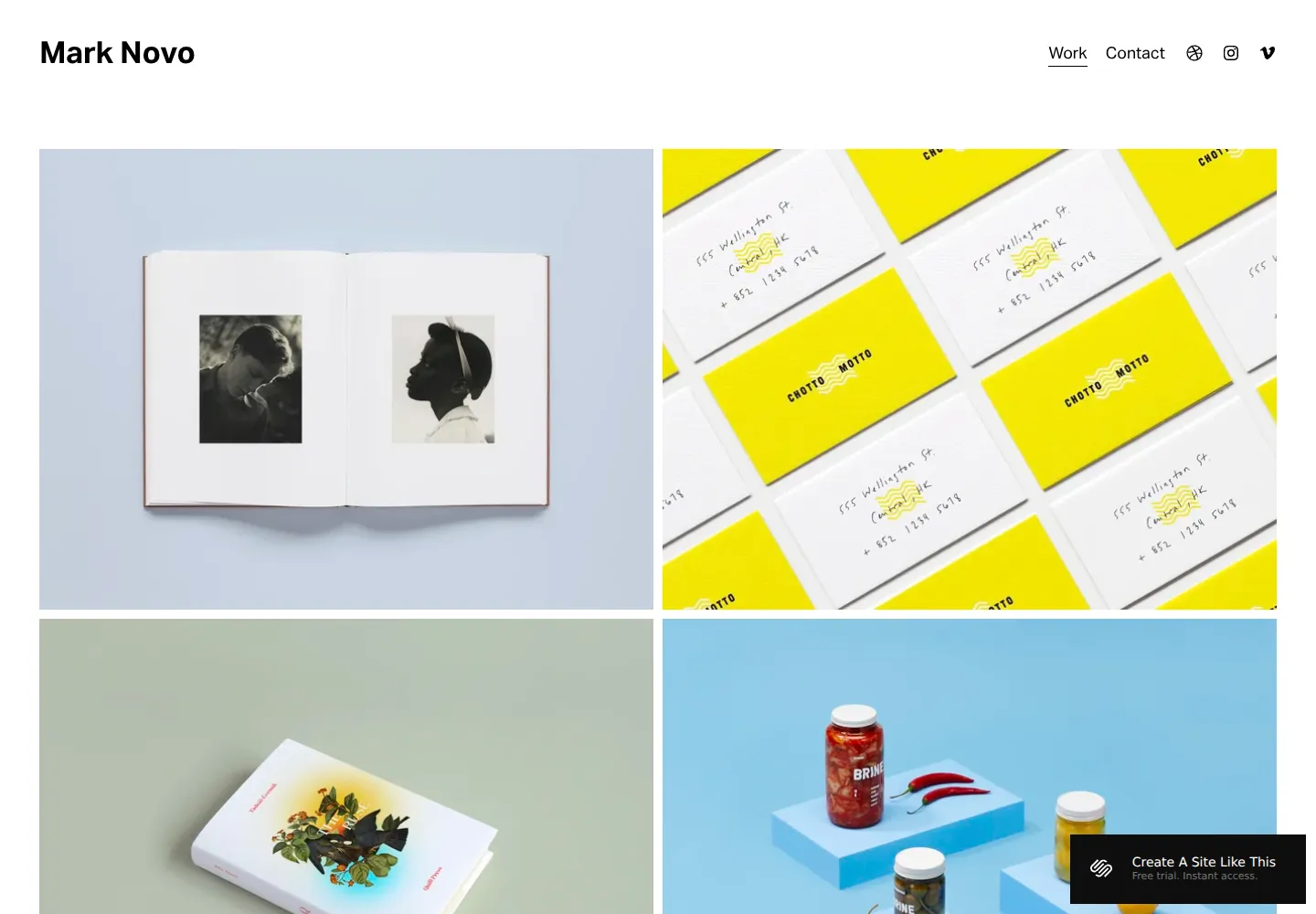 Novo Squarespace template demo screenshot