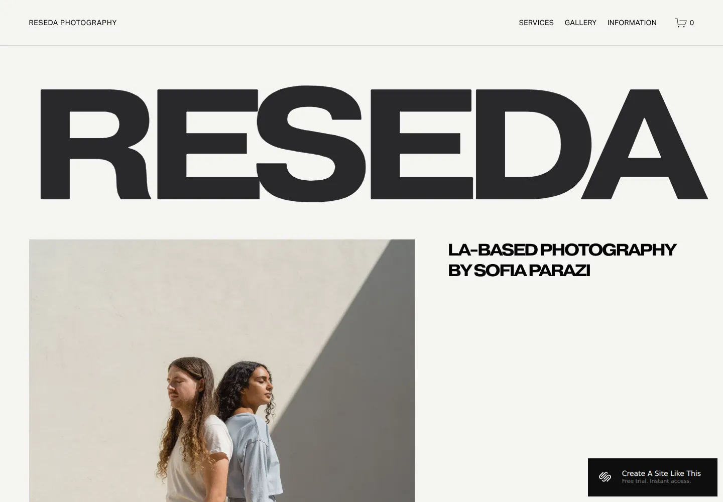 Reseda Squarespace template demo screenshot