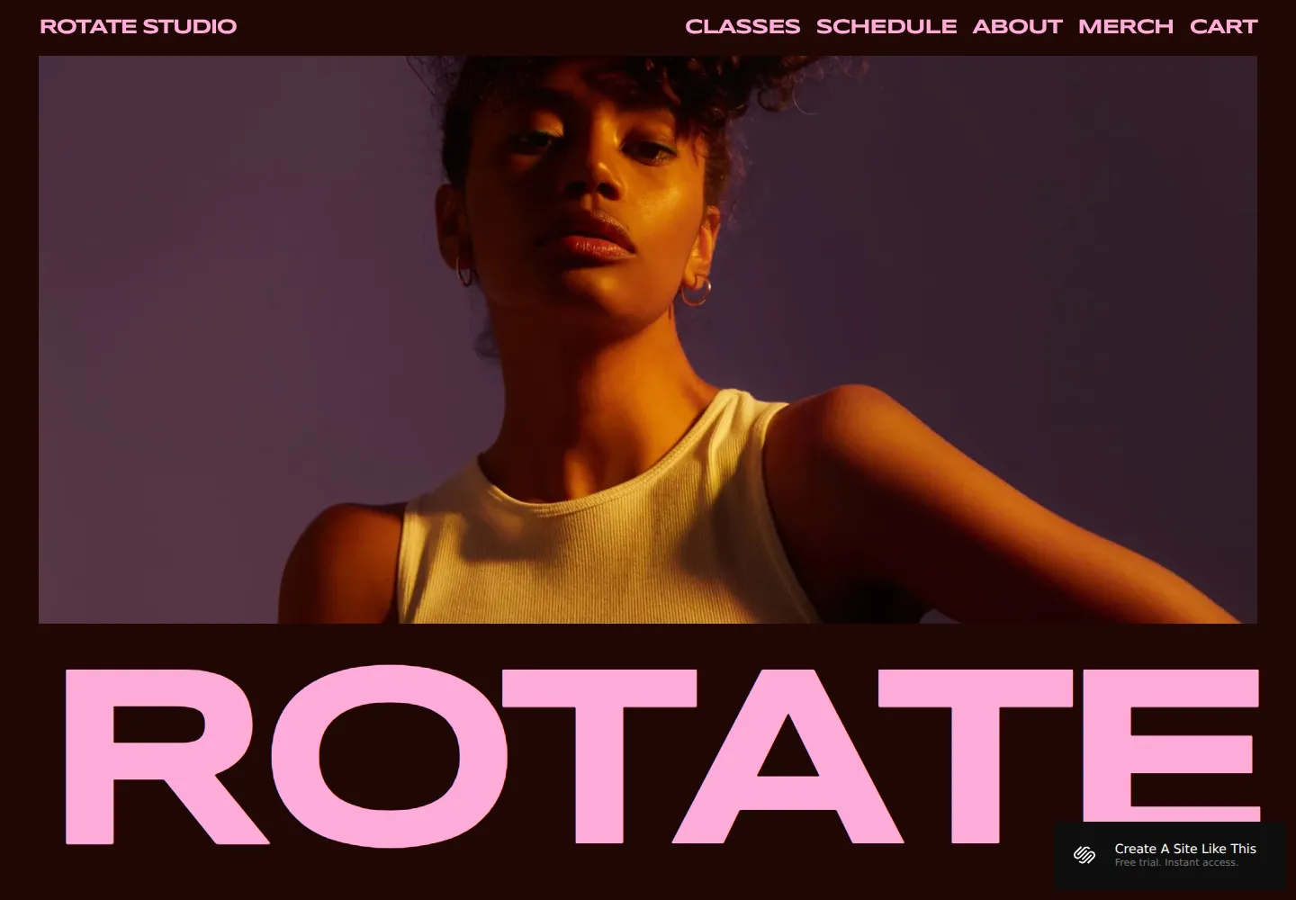 Rotate Squarespace template demo screenshot