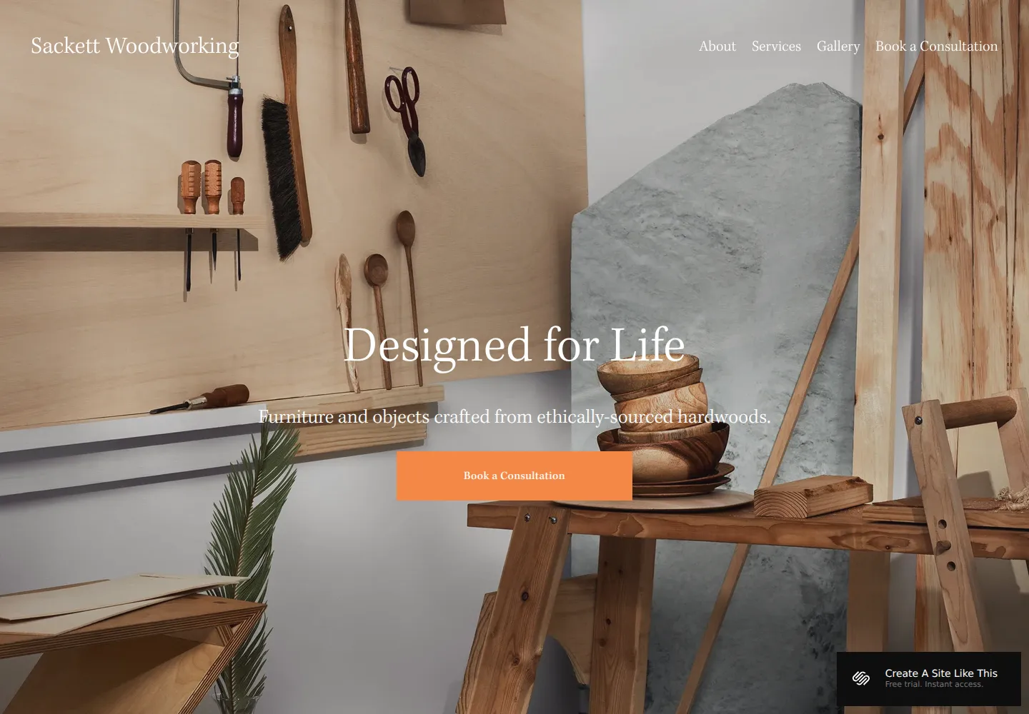 Sackett Squarespace template demo screenshot