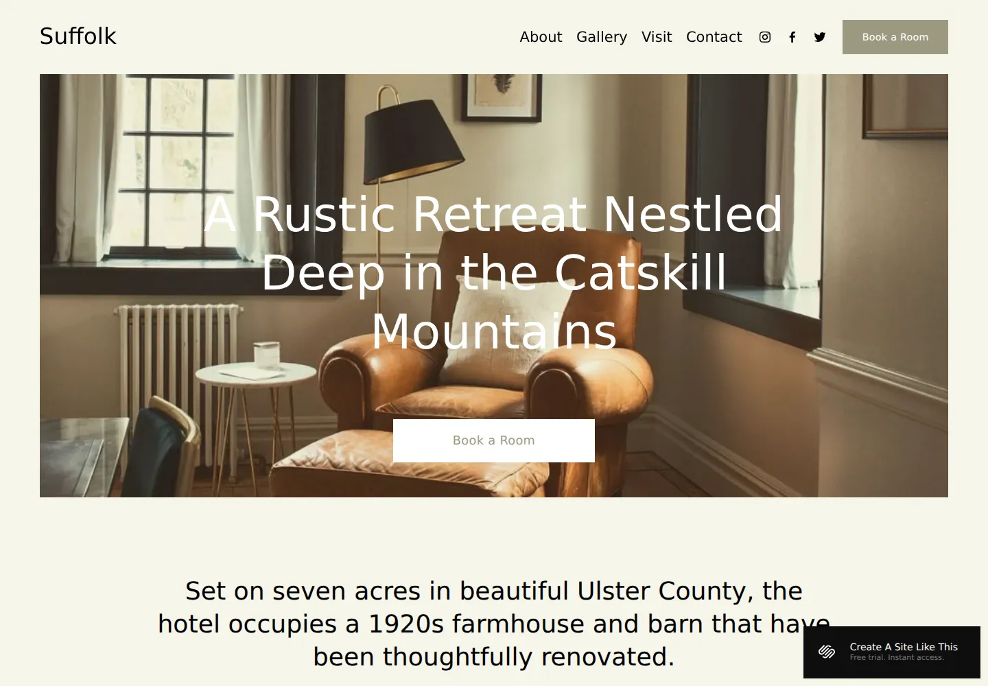 Suffolk Squarespace template demo screenshot