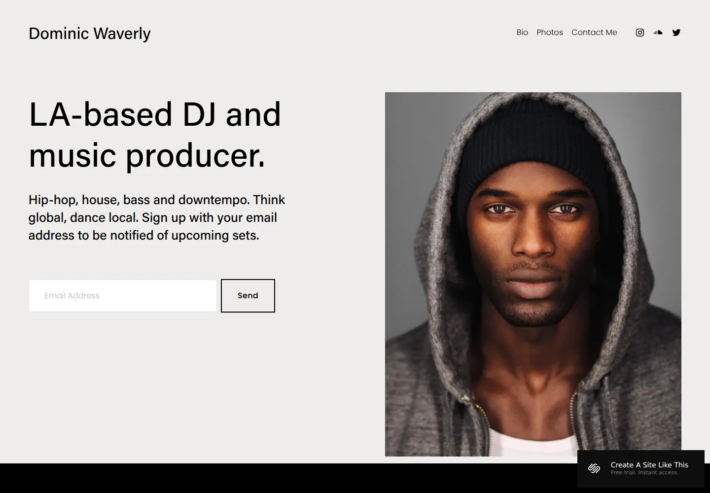 Waverly Squarespace template demo screenshot
